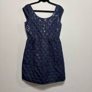 American Eagle Outfitters Navy Polka Dot Mini Dress